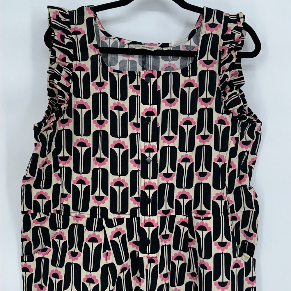 Orla Kiely Regatta Cotton Floral Romper Sleeveless Button Front XL - Picture 4 of 10